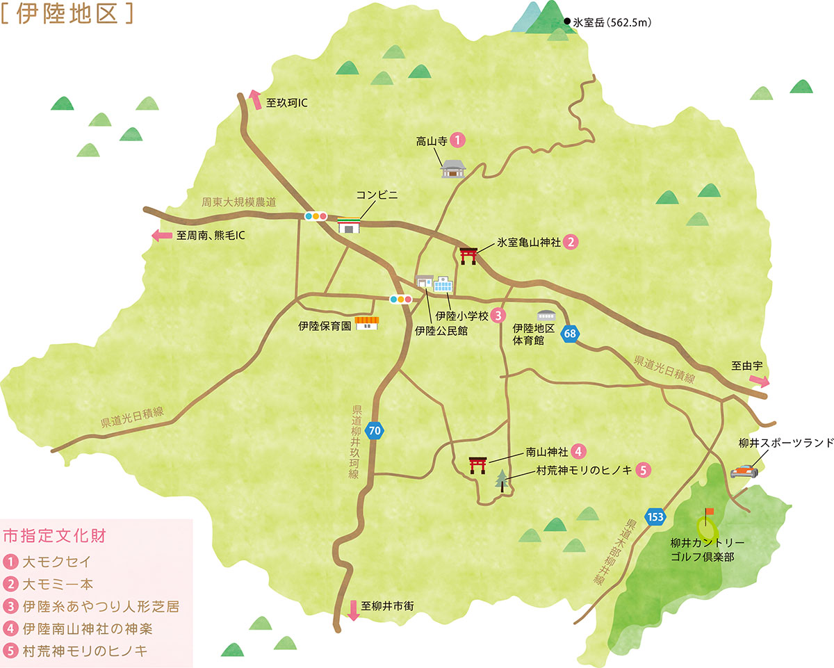 米どころ山口県柳井市伊陸　ご案内マップ